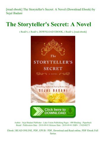 [read ebook] The Storyteller&#039;s Secret A Novel (Download Ebook) by Sejal Badani