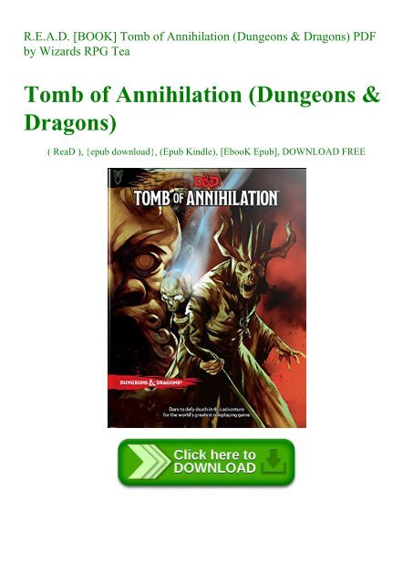 R.E.A.D. [BOOK] Tomb of Annihilation (Dungeons &amp; Dragons) PDF by Wizards RPG Tea