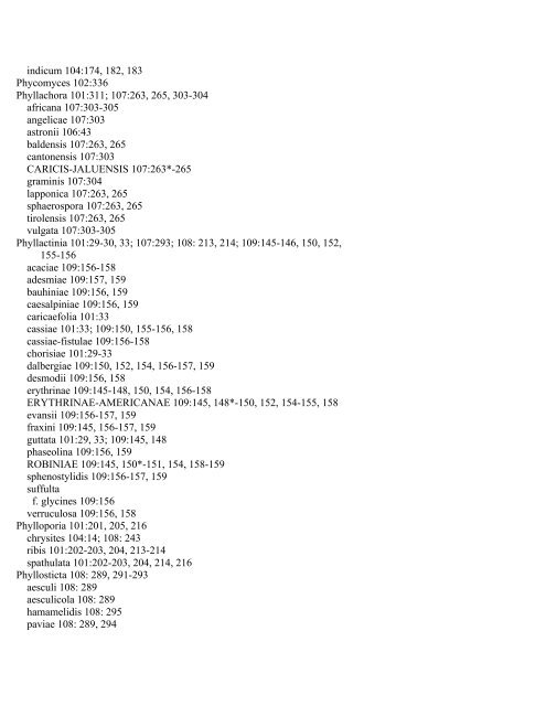 Index to Fungous and Lichen Taxa, Volumes 101-109 ... - Mycotaxon