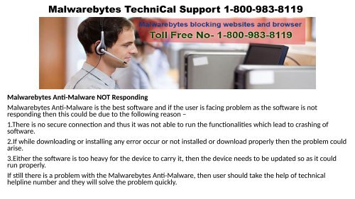 Malwarebytes Customer Support Number 1-800-983-8119