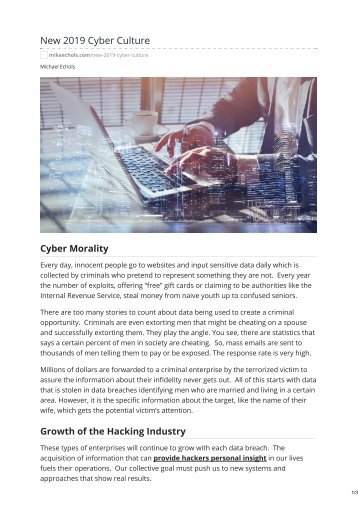 New 2019 Cyber Culture mikeechols.com-