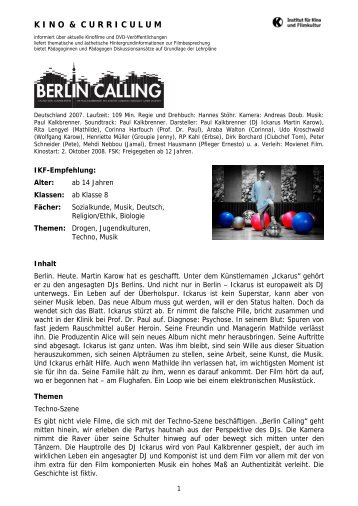 Berlin Calling - Institut für Kino und Filmkultur