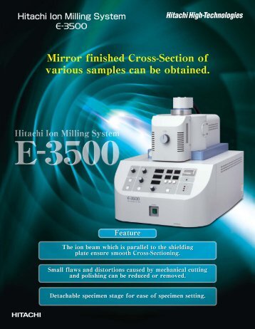 To download the E-3500 product flier, please - Hitachi High ...