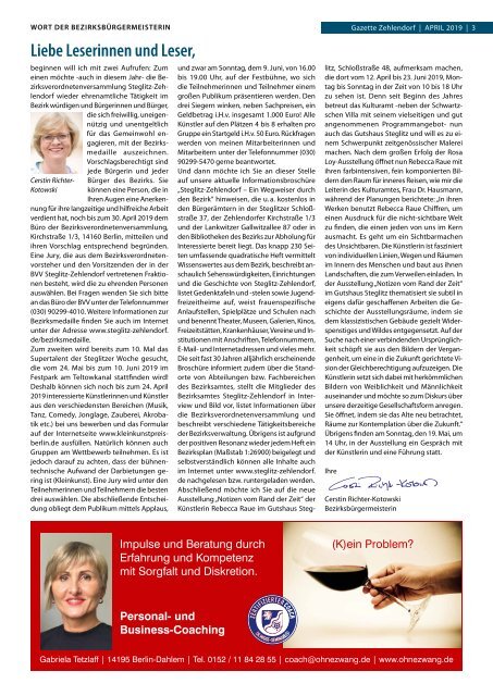 Gazette Zehlendorf April 2019