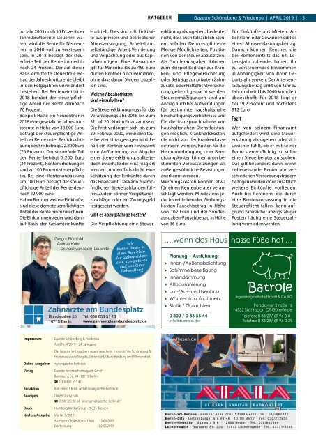 Gazette Schöneberg & Friedenau April 2019