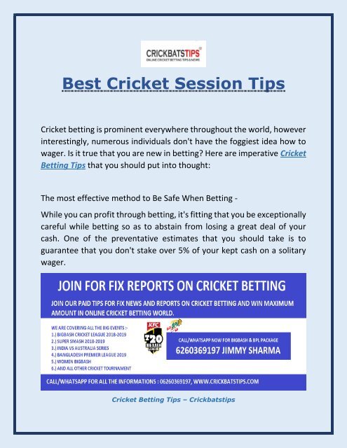 Cricket Session Online Free Cricket Betting Tips Ipl Betting App