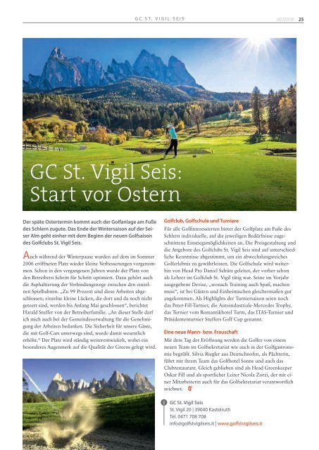 Golf in Südtirol 2019
