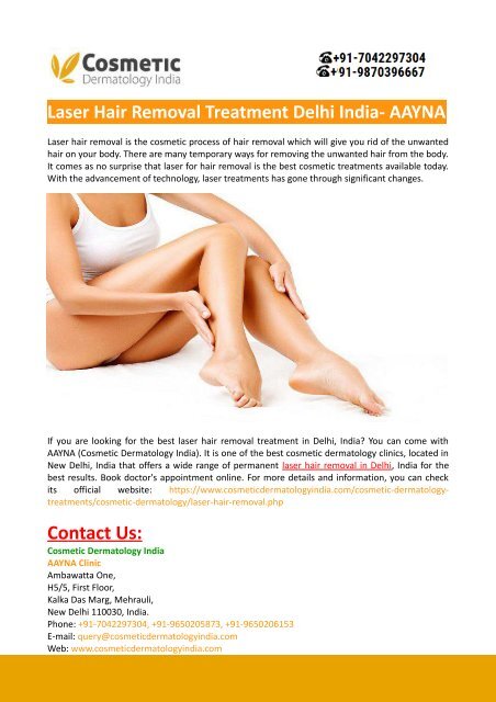 Laser Hair Removal Treatment Delhi India- AAYNA