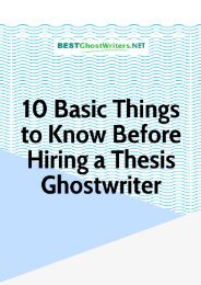 10 Basic Things to Know Before Hiring a Thesis Ghostwriter