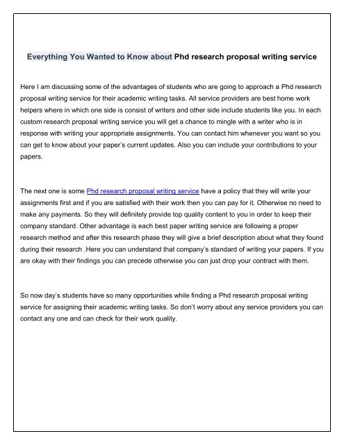 phd research proposal writing service