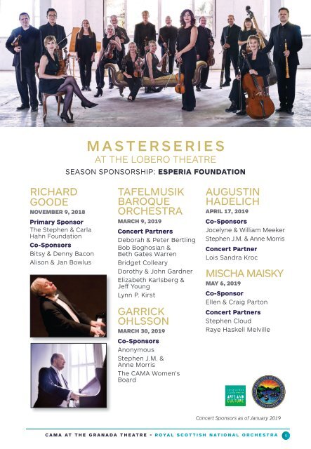Friday, April 5, 2019—CAMA Presents Royal Scottish National Orchestra—International Series at The Granada Theatre—Santa Barbara, CA—8:00 PM