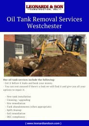 Oil Tank Removal Services Westchester