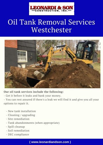 Oil Tank Removal Services Westchester