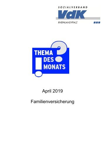 TdM  April 2019 Familienversicherung