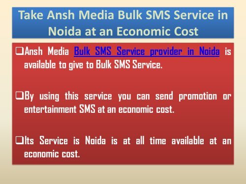 Get Ansh Media Legal Bulk SMS Service in Delhi