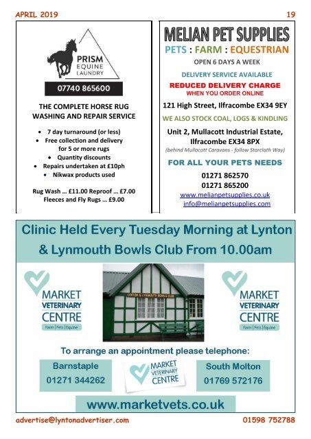 Lynton, Lynmouth and Exmoor Advertiser, April 2019