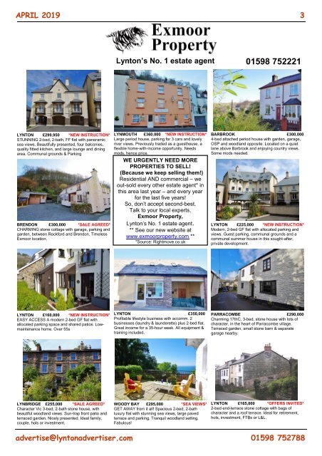Lynton, Lynmouth and Exmoor Advertiser, April 2019