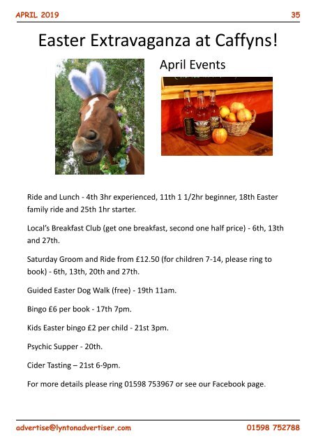 Lynton, Lynmouth and Exmoor Advertiser, April 2019