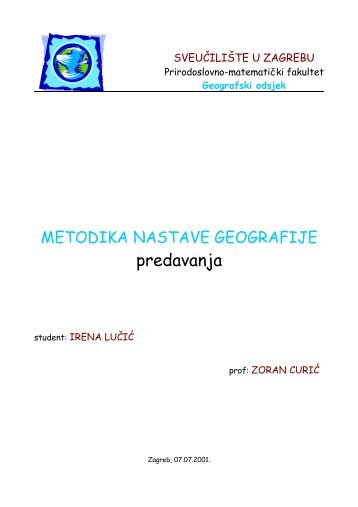 Metodika nastave geografije, Zoran Curi