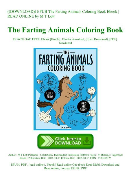 Download Download Epub The Farting Animals Coloring Book Ebook Read Online By M T Lott
