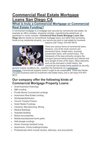 HII Commercial Mortgage Loans San Diego CA | 619-407-8010