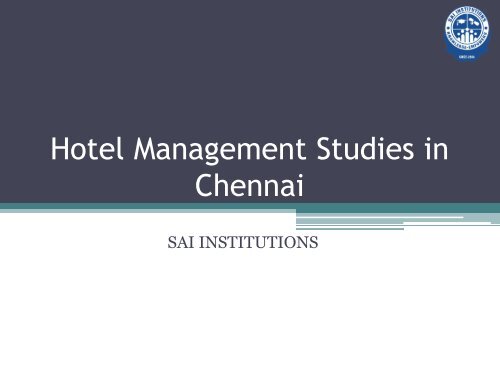 Hotel Management Studies in Chennai