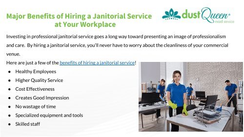 How Janitorial Services Help Business Productivity