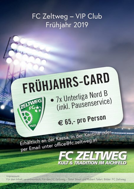 FC Zeltweg Folder Frühjahr 2019