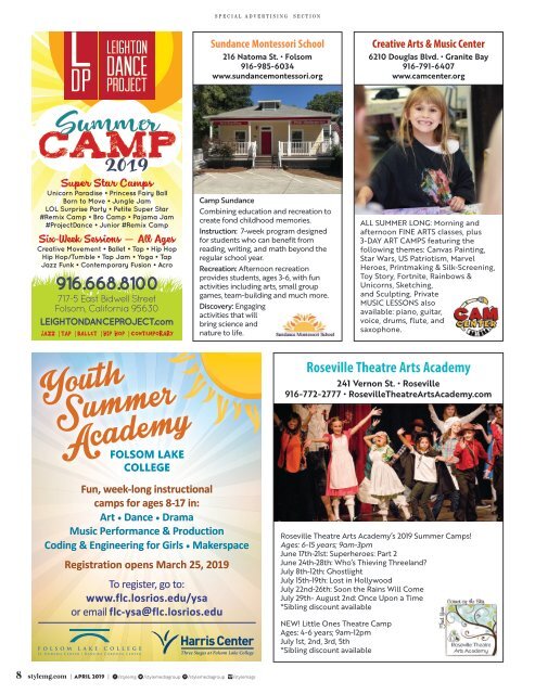 Style Magazine Summer Camps Special Advertising