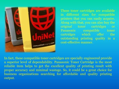 Key Benefits Of Picking A Panasonic Toner Cartridge Online