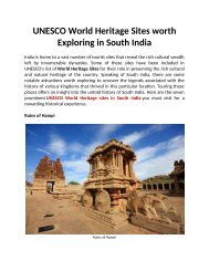 UNESCO World Heritage Sites worth Exploring in South India