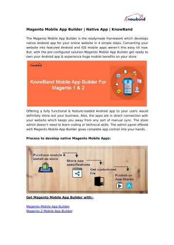 Magento Mobile App Builder | KnowBand | Native App
