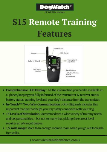 S15 Remote Training Features