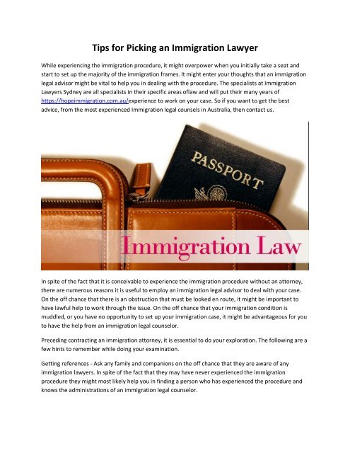 Tips for Picking an Immigration Lawyer
