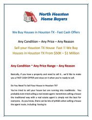 We Buy Houses in Houston TX - Fast Cash Offers