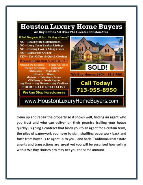 We Buy Houses in Houston TX - Fast Cash Offers