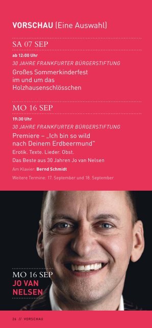 Frankfurter Bürgerstiftung - Programm von Mai bis August 2019