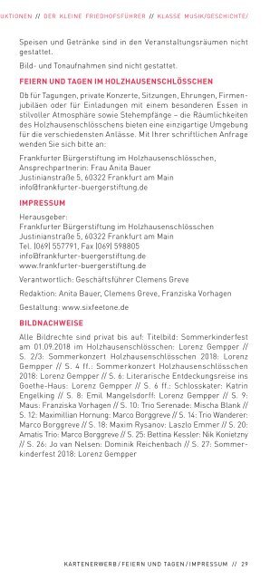 Frankfurter Bürgerstiftung - Programm von Mai bis August 2019
