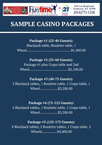 SAMPLE CASINO PACKAGES