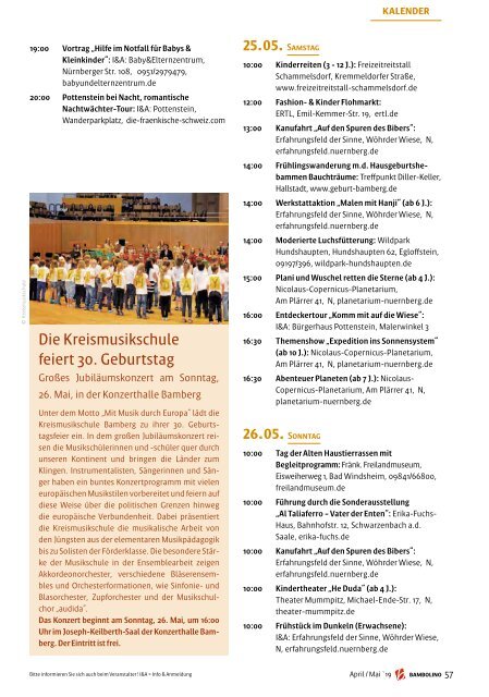 Bambolino - Das Familienmagazin für die Region Bamberg mit Landkreis Hassberge