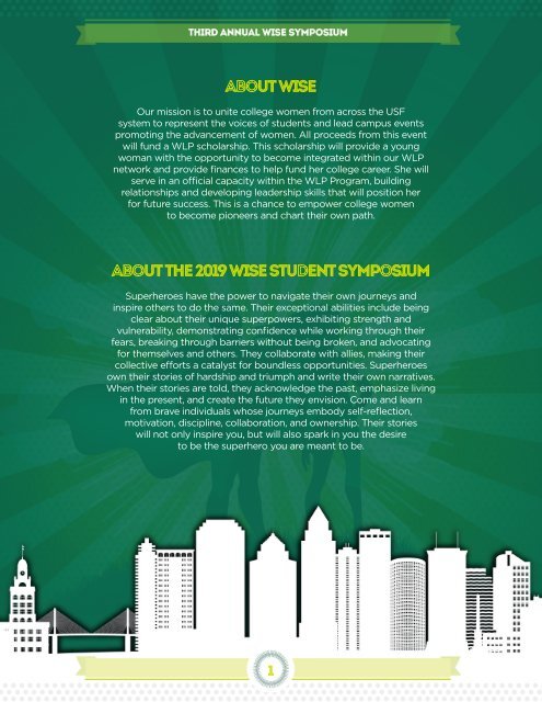 2019 WISE (Women Who Ignite Student Engagement) Symposium Program