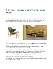 5 Types of Lounge Chairs You Can Bring Home(1)