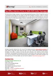 Top Office Interiors Firms In Delhi NCR-India-Synergyce