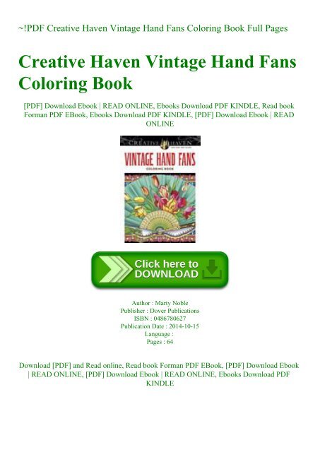 Pdf Creative Haven Vintage Hand Fans Coloring Book Full Pages