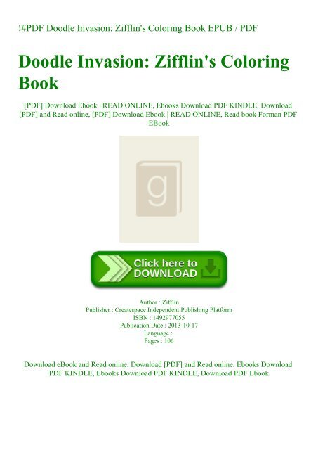 Download Pdf Doodle Invasion Zifflin 039 S Coloring Book Epub Pdf
