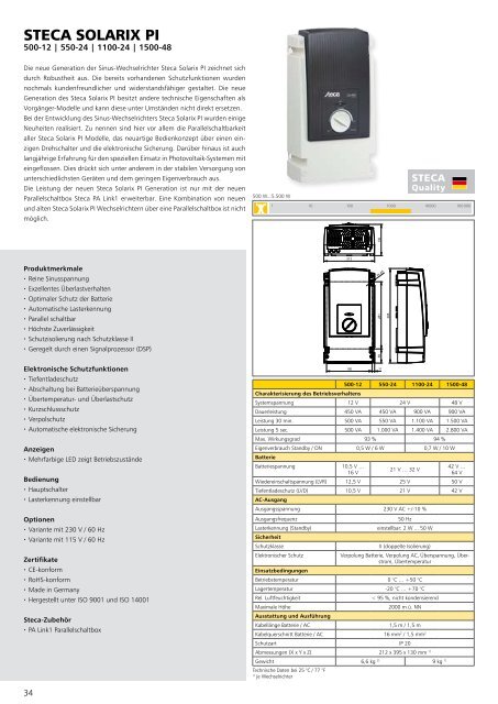 Steca Elektronik Katalog PV Autarke Systeme (13|2019)