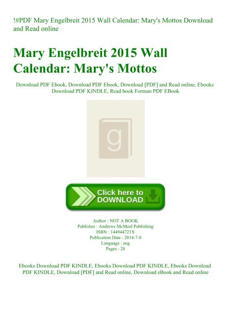 Pdf Mary Engelbreit 15 Wall Calendar Mary Amp 039 S Mottos Download And Read Online