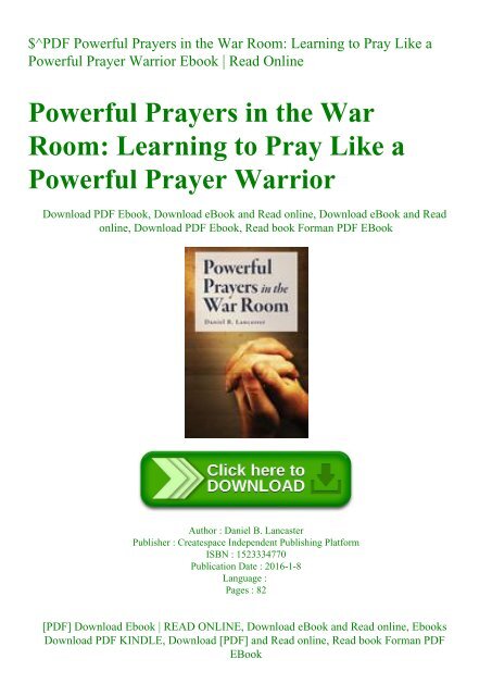Pdf Powerful Prayers In The War Room Learning To Pray Like A