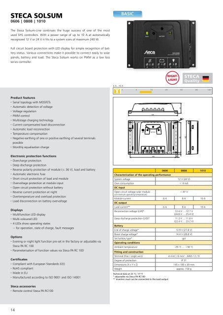 Steca Elektronik catalogue PV Off Grid (13|2019)