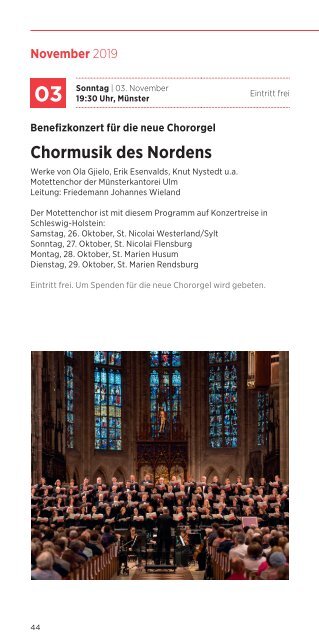 Musik im Ulmer Münster / Jahresprogramm 2019